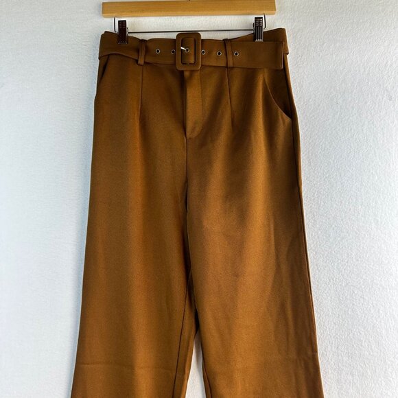 Remi x Revolve Pants Womens Medium Brown Danielle Belted Preppy Chic Lagenlook - Picture 3 of 12